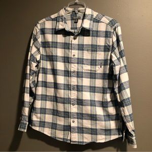 Eddie Bauer 100% Cotton Classic Fit Plaid Shirt Large